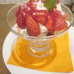 トラットリア ダ コヴィーノ - ドルチェ（マスカルポーネチーズのムースと苺）　￥600