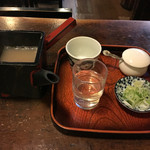 そば湯のセット。これが素晴らしい！