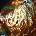 Karamenyamasumotogempuususenjiten - 麺は中華麺を選びました。ストレート麺も美味しい。