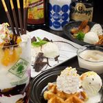 炭焼ろまん家 - 温ワッフルアイスのせ