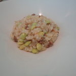 豚のラグーと枝豆のリゾット 