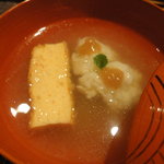 鱧と海老入り豆腐の椀　冬瓜のすり流し