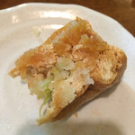へぎそば処　うち田 - 栃尾揚げに葱を挟んで揚げたもの，最高です！！