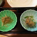 へぎそば処　うち田 - つきだし，食べかけ！