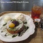 抹茶あずき + セットドリンク　ランチパスポート岡山【Vol.9】