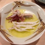 新ばし しみづ - 白魚と槍烏賊下足のオリーブオイル