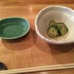SUSHI てさく - 2016.4.15　小鉢（キュウリのゴマ味噌和え）