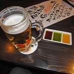 五十八 - 生ビール＆刺身の3種ソース