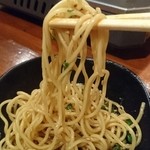 元祖台湾もつ鍋仁 - 麺はなんと太陽製麺だそうです♪(201604)