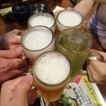 元祖台湾もつ鍋仁 - 乾杯♪(201604)