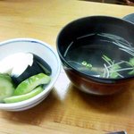 川栄 - お新香と肝吸い