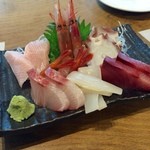 地酒BAR 山新 - H28.04.15 刺身　盛り合せ (１人前) \950