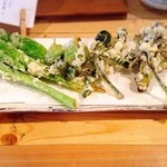 蕎房 猪口屋 - 春の山菜天盛