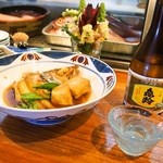 だるま寿し - ノドグロ煮付 ＆ 冷酒（亀齢 上撰）