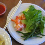 Food Lion - 自炊例２　というか豆を茹でてあとは海老をそのまま食べました。