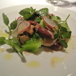 ラ・トルテュ - ホタルイカとツブ貝のマリネ
      春キャベツ、ウド、クレソン