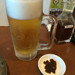 みそかつ 矢場とん - 生ビールと豚の佃煮(だっけ？)