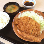 Katsuya - ロースカツ定食、海老フライ、味噌だれ