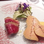 クッチーナ イタリアーナ ガッルーラ - フレッシュフォワグラとマンゴー・鴨胸肉のレアを添えて