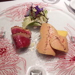 クッチーナ イタリアーナ ガッルーラ - フレッシュフォワグラとマンゴー・鴨胸肉のレアを添えて