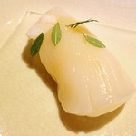 富小路 やま岸 - 愛知産タイラ貝柱握り