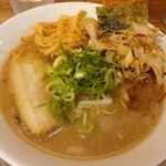 Morimoto Ramen Dou - ラーメン並に無料の辛味もやし、ねぎ、かつおぶしのトッピング【2016.4】