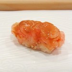 おまかせ⑤甘海老の昆布締め。