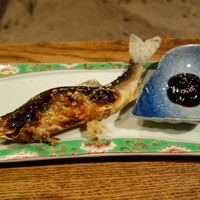 柳家 - 焼き鮎　お味噌をつけて