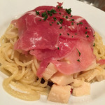 生ハムとタケノコのパスタ