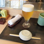 赤坂 鮨兆 - グラスの生ビール