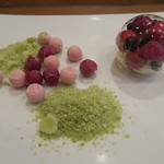 モンプチコションローズ - 28年4月　ブランマンジェ、苺・ラズベリーシャーベット、抹茶