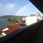 望湖楼 - 朝起きたら虹が～♪　昨日の嵐の夜からの晴れた朝　お部屋から撮影