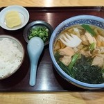 名古屋うどん - 鳥南ばんきしめん定食（800円）