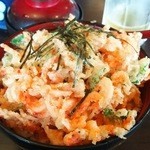 魚河岸割烹さかなや千本一 - 桜海老のかき揚げ丼1400円