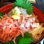 魚河岸割烹さかなや千本一 - 三食丼1300円