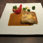 ル ボークープ - 豚足と帆立貝、海老のムースの温かいテリーヌ　アメリケーヌソース　2016-4