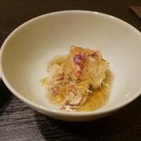 鮨 島本 - ズワイ蟹とキューリのポン酢ジュレかけ
