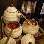 あさか麺工房、 - 「胡麻坦々つけ麺・中盛（300g）」用の調味料