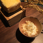 龍吟 - 甘味二品目は、酒粕を使ったスフレとアイスクリーム