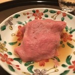 まき村 - 仙台牛A5のサーロインとアスパラ