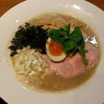 寿製麺 よしかわ - 濃厚あら炊き魚白湯そば(2016・4・19限定)