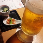 お通しと生ビール