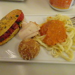 AIR FRANCE Lounge - ミニサンド・ハム・コロッケフランス風・クリームソースのパスタ