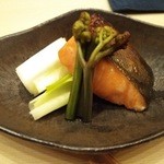 寿司処 しん - 焼物　桜鱒の味噌幽庵焼き
