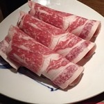 火鍋 小肥羊 - 高級和牛肉(ロース) 1,500yen('15.04)