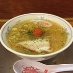 龍上海 - ラー博は俺の社員食堂。  ミニ赤湯からみそラーメソ！  なるとがキュート♡  このからみそがいいンだよなぁ。青海苔もしっかりブチまけられている