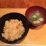 楮はなれ - 桜えびご飯  お味噌汁