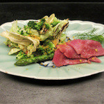 白 - 7】大和牛ミスジ 春キャベツ アスパラ(3月夜コース)