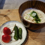 柳家 - 2016.04 自然薯ご飯と胡瓜漬け物といちご