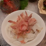 銀座 kappou ukai - 太刀魚の揚げ物と新玉ねぎ